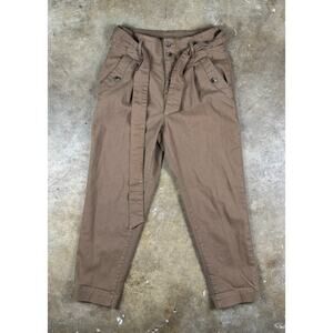 Ann Taylor Loft Paperbag Pants Women’s Size 6 Brown Khaki High Rise Cropped